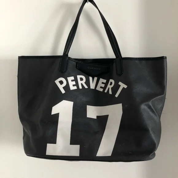 Givenchy Bags Givenchy Black Pervert Coated Canvas Tote Bag
